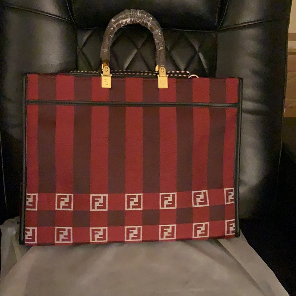 Fendi tote Red and Black with Strap